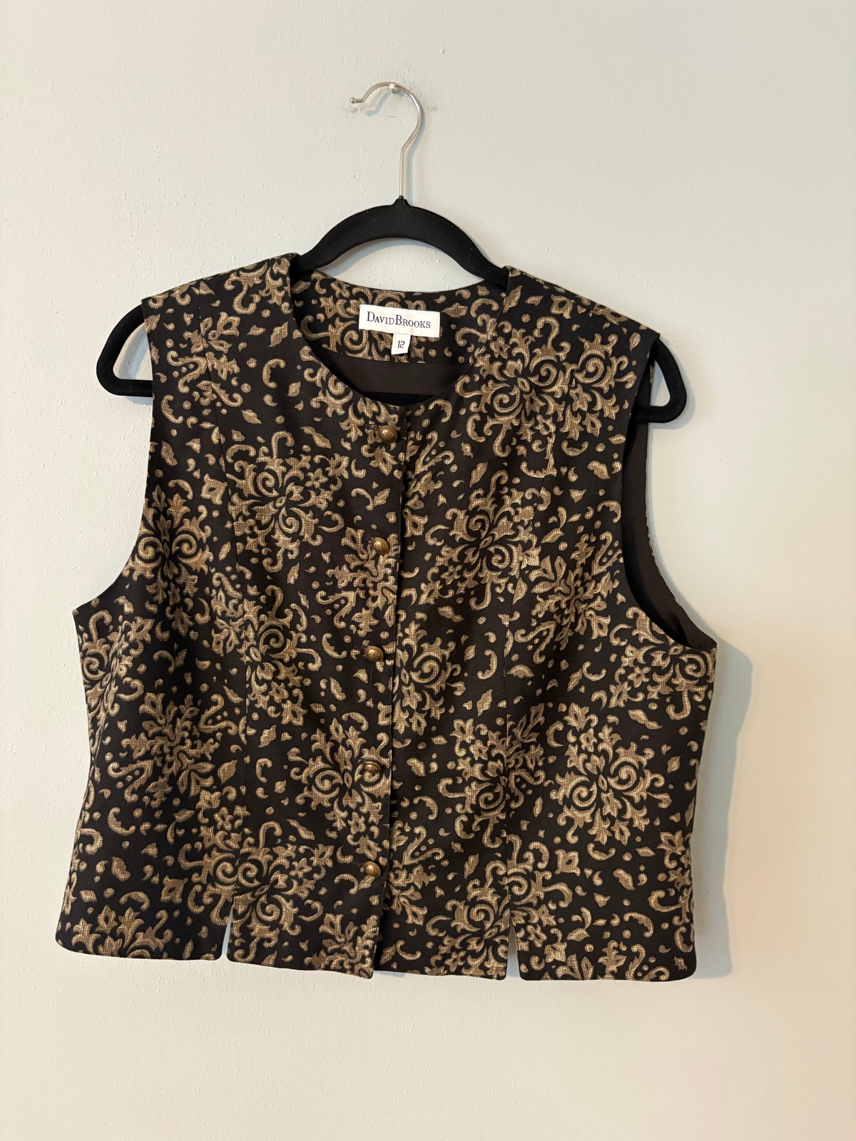 Vintage David Brooks Tapestry Vest Women’s Size M
